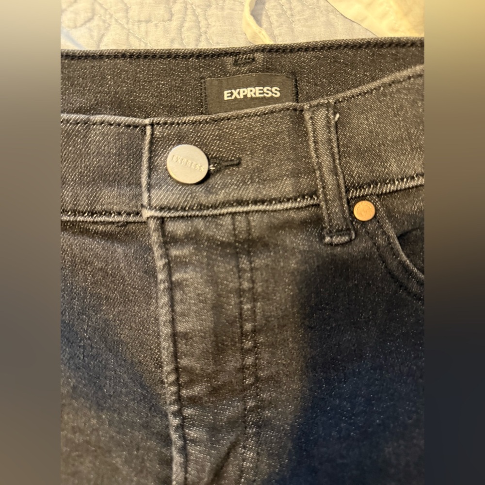 Express Women's Dark Gray Flare Jeans